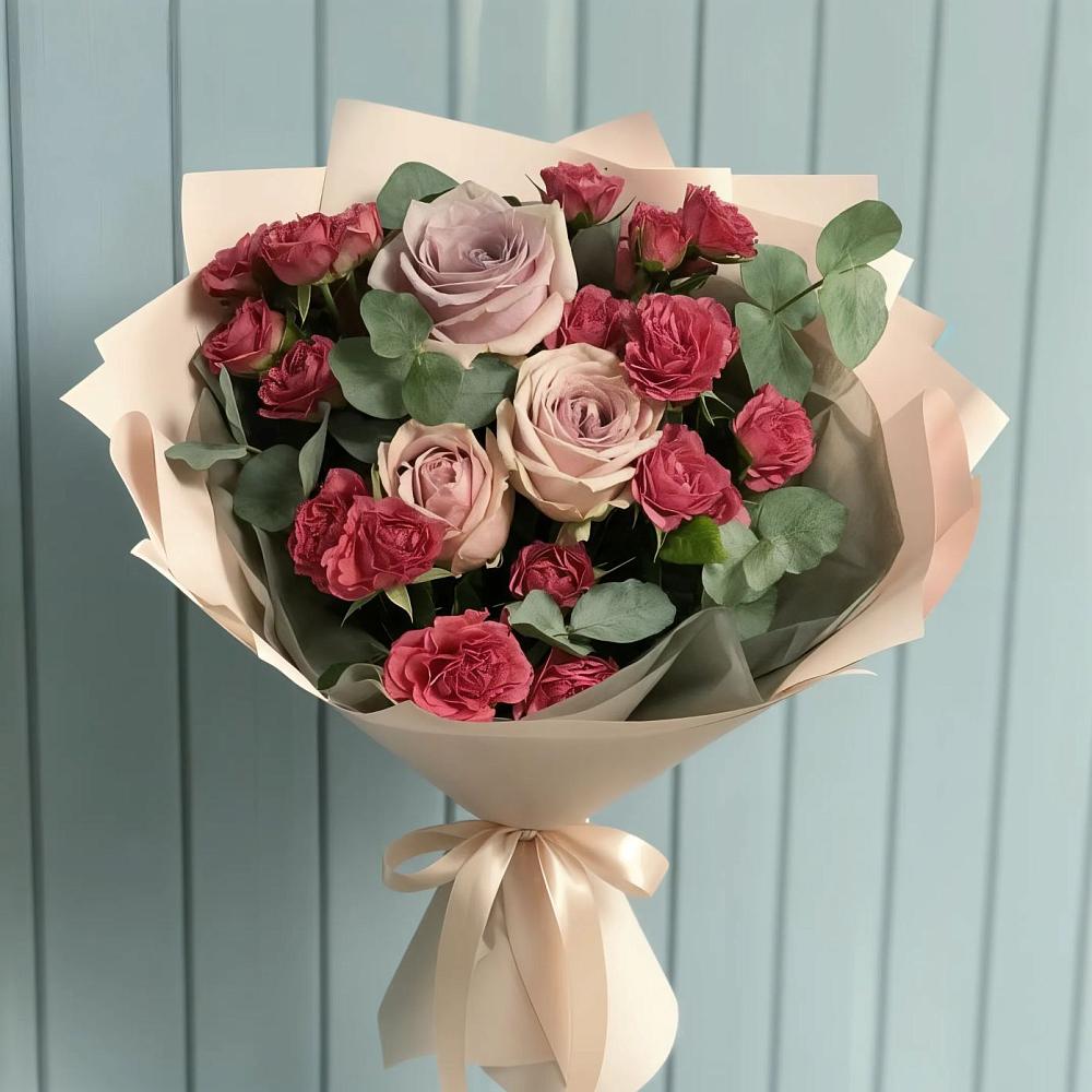 Букет цветов из: Гвоздики и Розы в Князе-Волконском