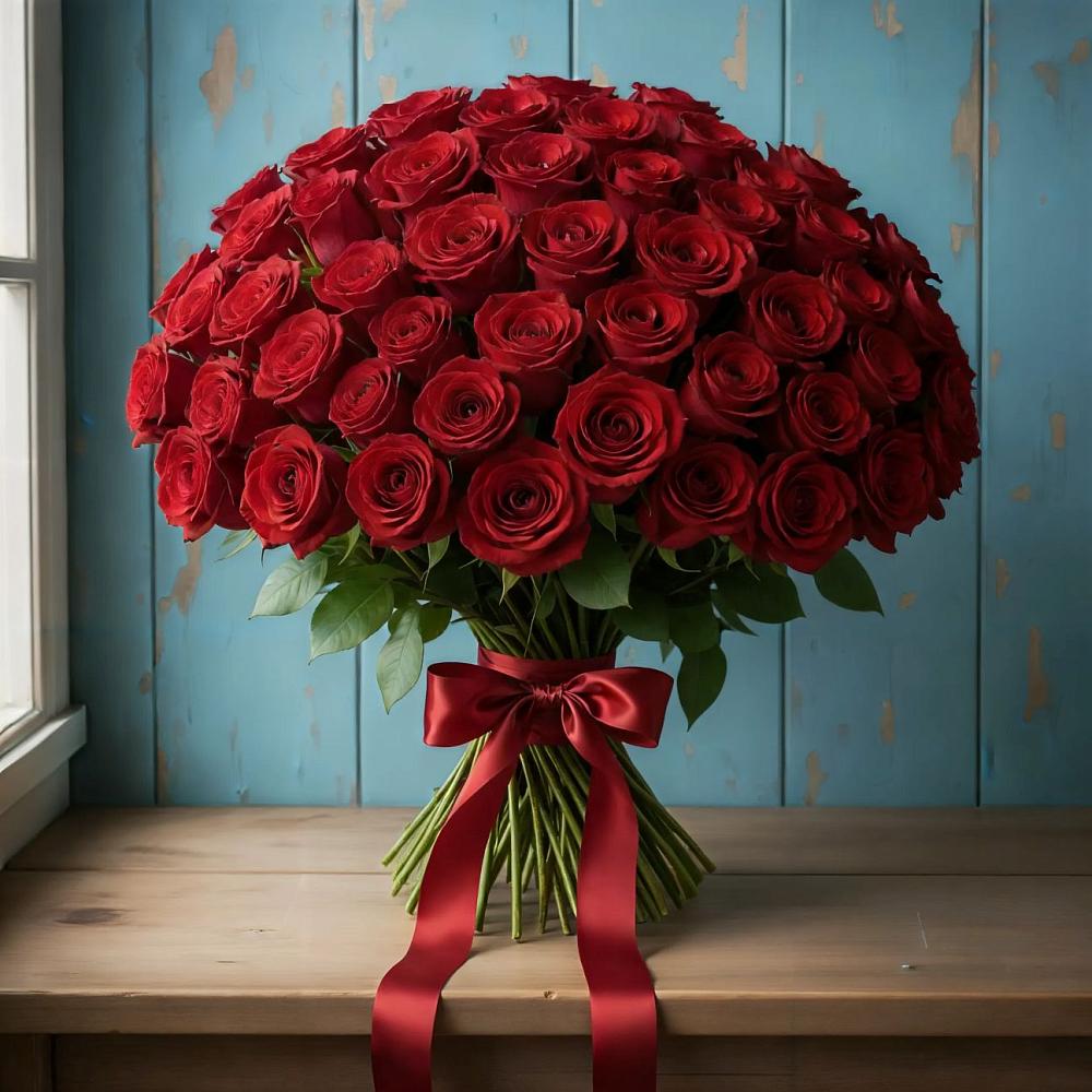 Букет Красные розы Блэк Меджик в Князе-Волконском