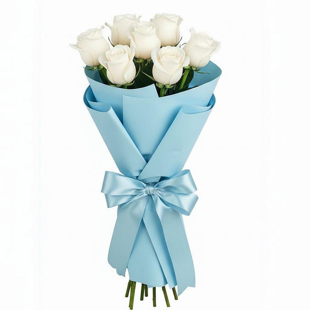 Букет 7 белых роз Проуд в Князе-Волконском