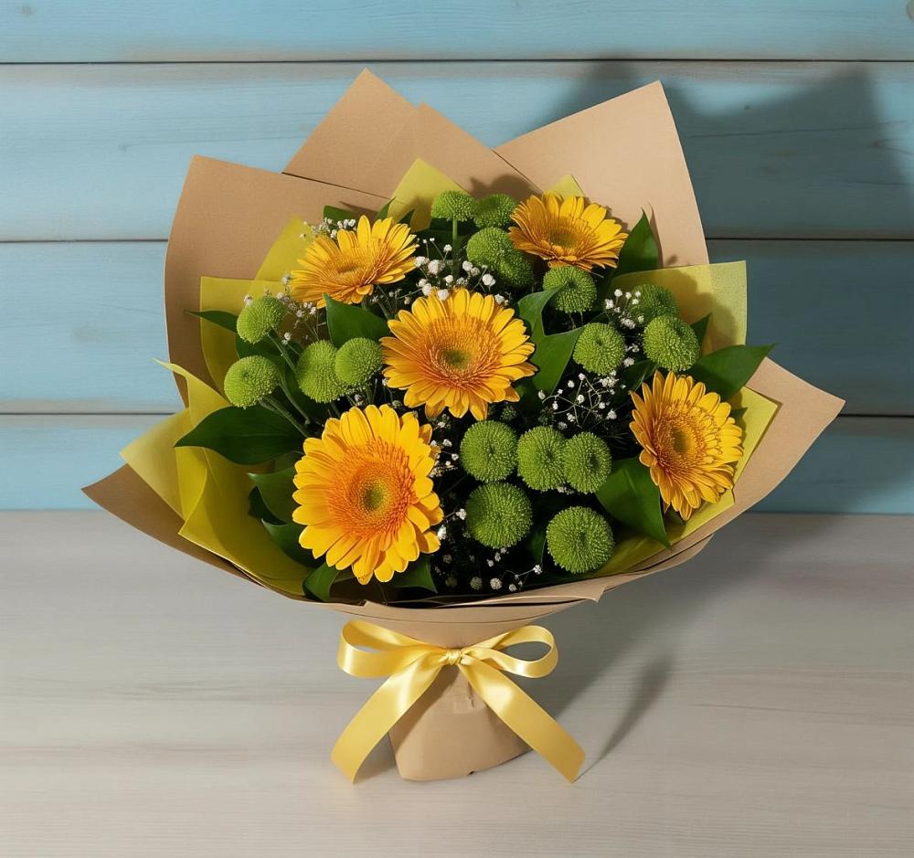 Букет цветов из: Герберы и Хризантемы в Князе-Волконском