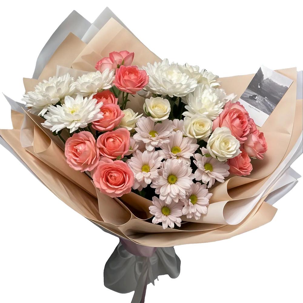 Букет цветов из: Розы и Хризантемы в Князе-Волконском