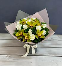 Букет цветов из:  Орхидеи и Розы в Князе-Волконском