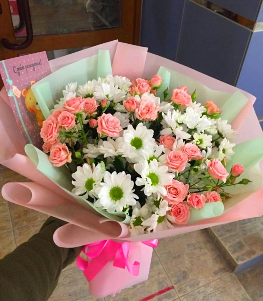 Букет цветов из: Розы и Хризантемы в Князе-Волконском