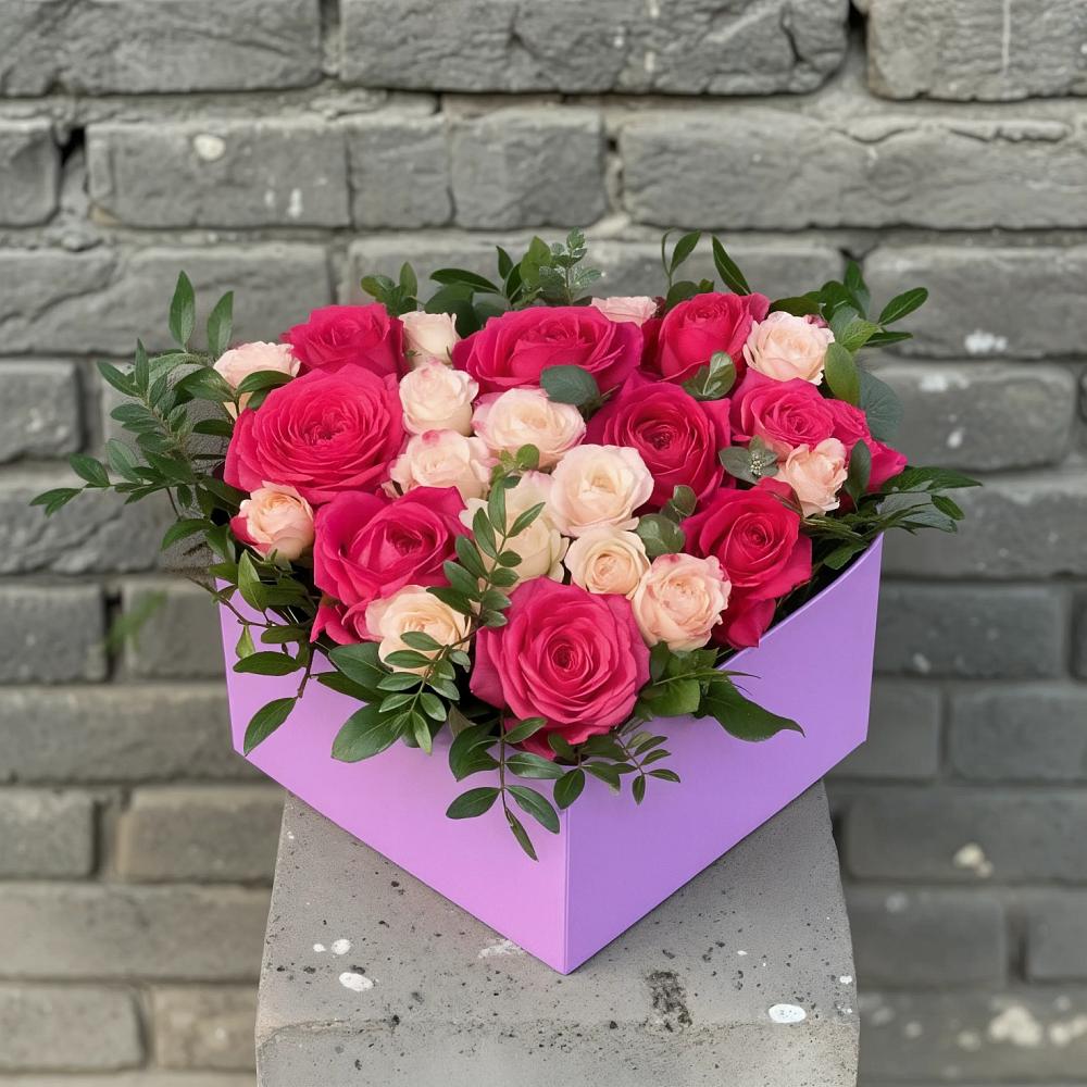 Цветочная композиция из Розы в коробке в Князе-Волконском