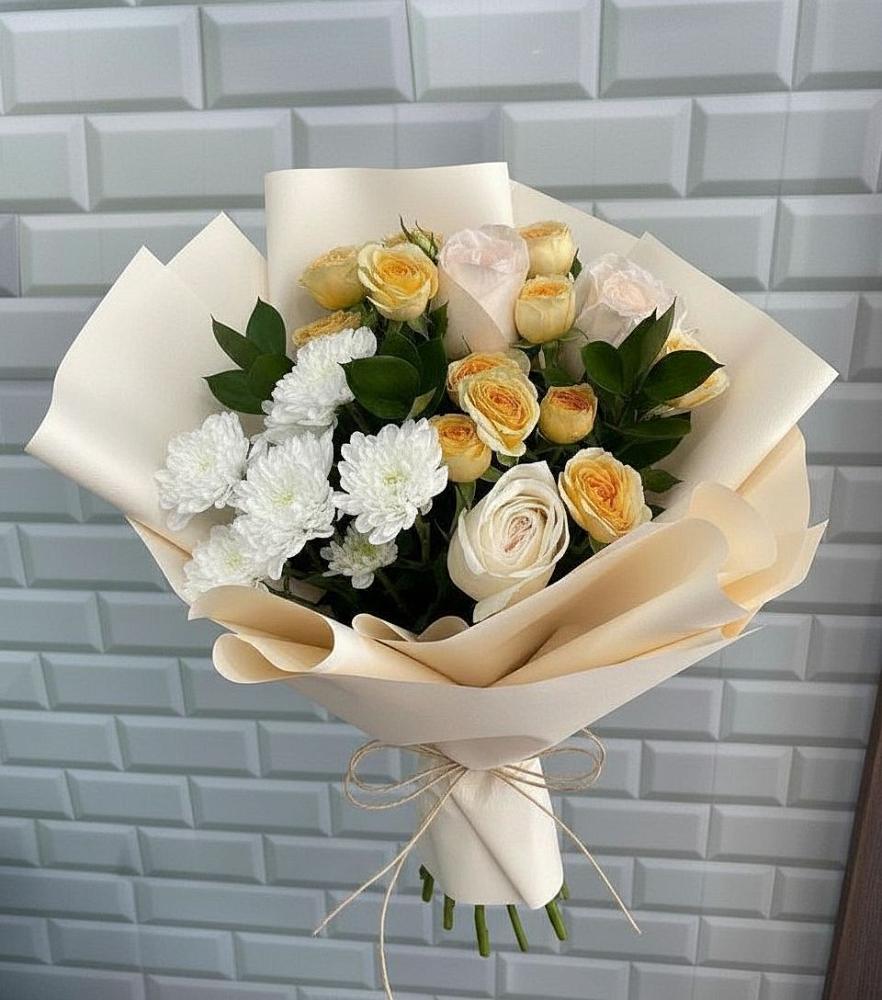 Букет цветов из: Розы и Хризантемы в Князе-Волконском