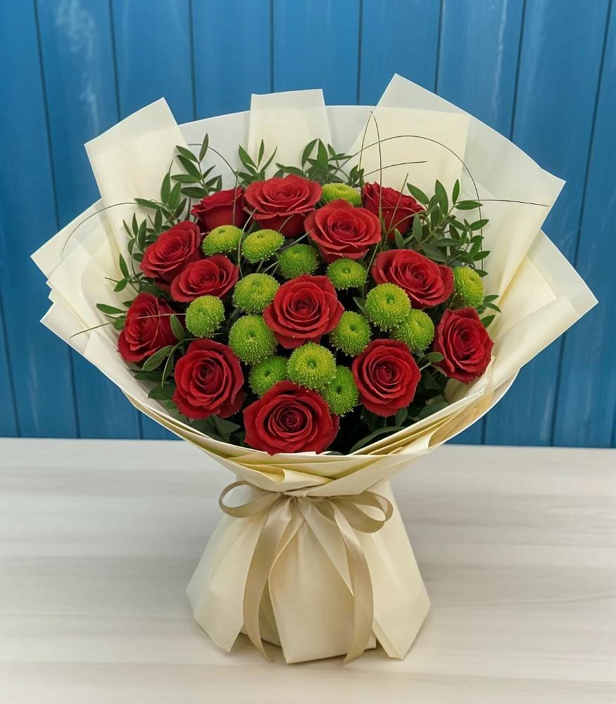 Букет цветов из: Розы и Хризантемы в Князе-Волконском