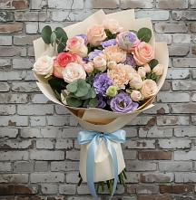 Букет цветов из:  Розы, Лизиантусы и Гвоздики в Князе-Волконском