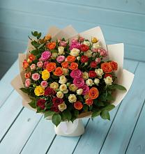 Букет Микс из разноцветных кустовых роз #REPLACE_PRED# Князе-Волконском