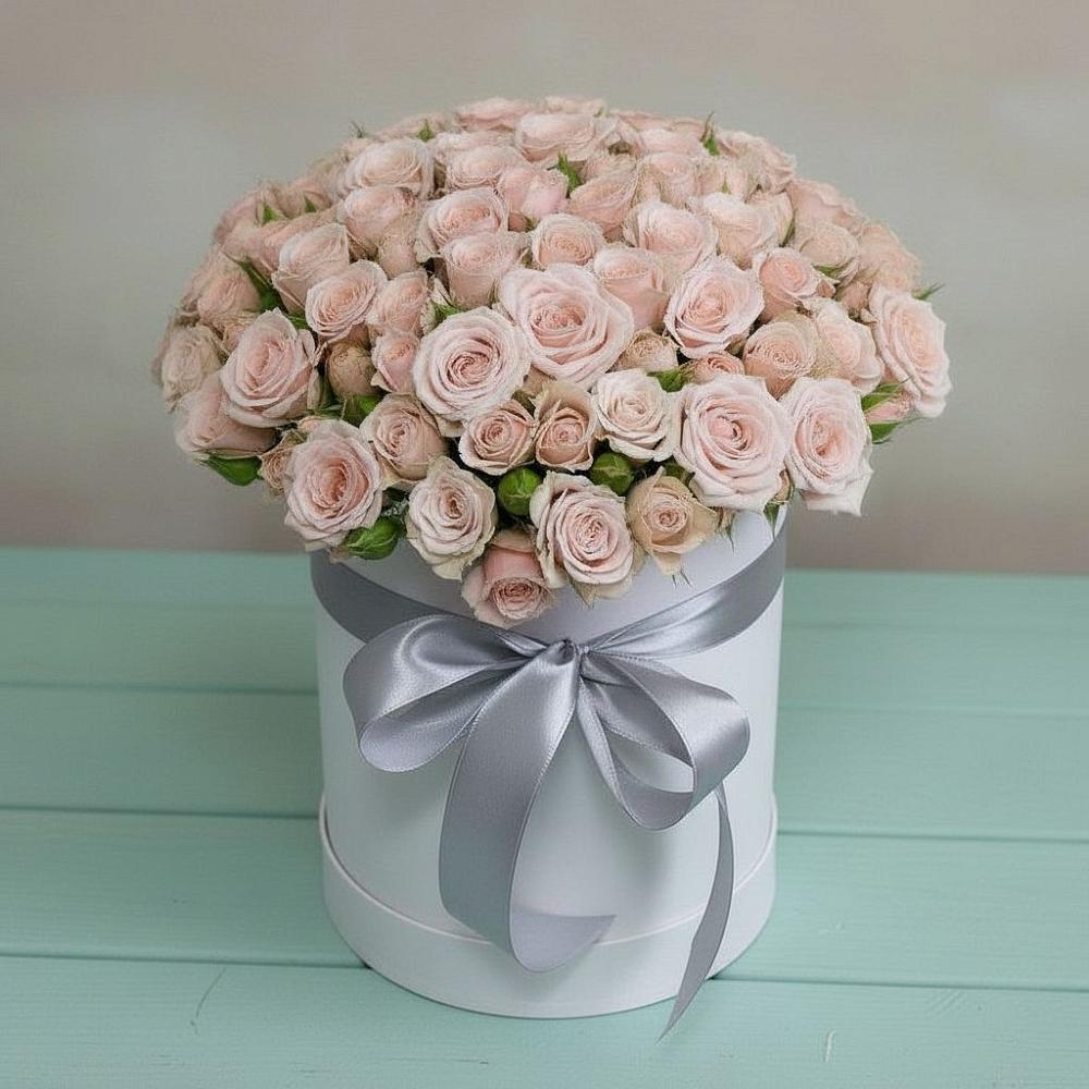 Цветочная композиция из Розы в шляпной коробке в Князе-Волконском